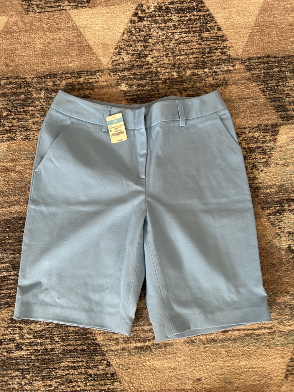 Women's Sky Blue Bermuda Shorts with Clean Front